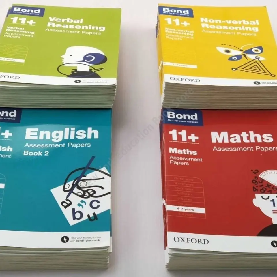 

42 Books Bond 11 English Mathematical Reasoning Verbal Non-Reasoning Rating Papers Books for 5-13 Years Old Brain Educe Educe