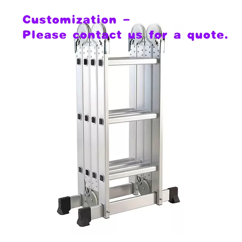 custom.Modern 4*3 Combination Aluminum Alloy Foldable Ladder 3.6m Industrial Aluminum Ladders Durable Lifting Stairs