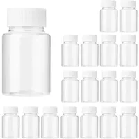 10PCS 20/30/80/100ML Plastic Clear Empty Seal Container with Screw Cap Refillable Pill Bottles Convenient for Home Travel Use