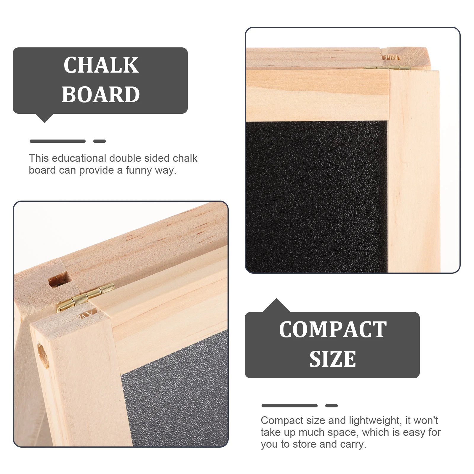 Double Sided Wooden Notice Board Kids Writing Pad Dry Erase Chalk Board Children Whiteboard Reusable Answer Board Blackboard