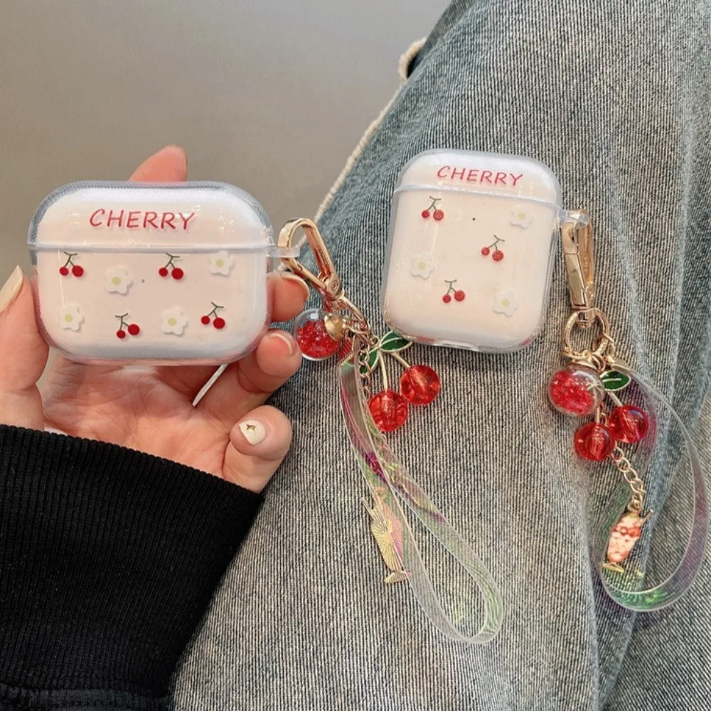 شفافة الكرز ابتسامة غطاء من السيليكون ل AirPods 4 2024 سماعة غطاء ل Airpod Pro 1 2 3 4th Gen واقية مع هوك #1