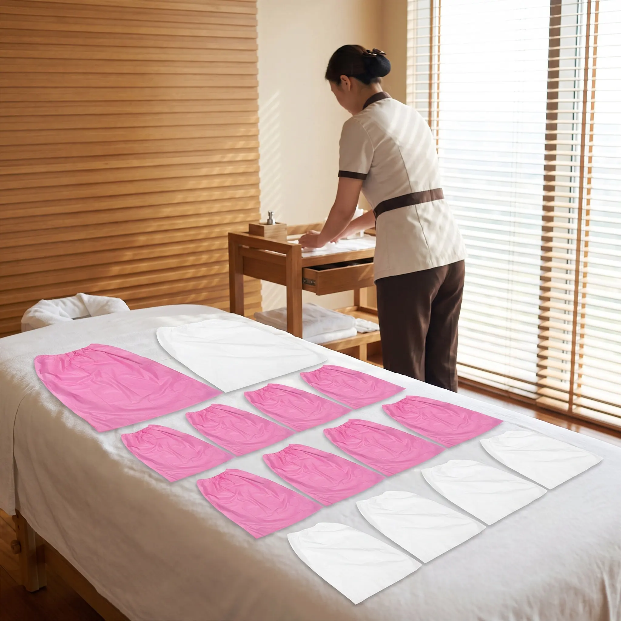 20pcs Disposable Spa Wraps with Elastic Closure – Lightweight Non-Woven Bathrobes for Sauna, Steam & Relaxation