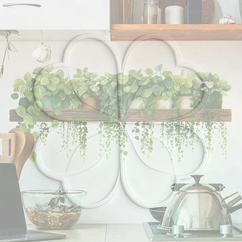 Lifelike Hanging Green Plant Wall Decal With Self Adhesive Back Perfect For Kitchen Living Room Bedroom Home Wall Decoration