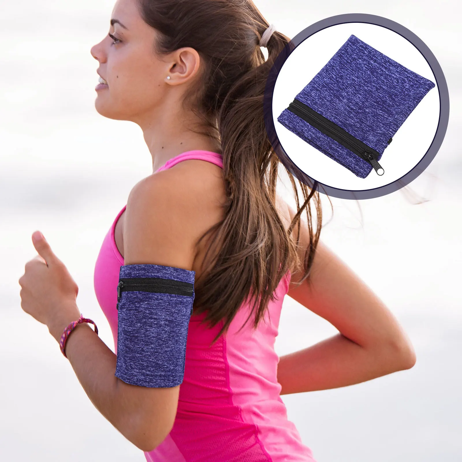 Sports Phone Arm Bag Lightweight Waterproof Running Armband Holder with Elastic Secure Fit for Gym Outdoor Exercise Cell