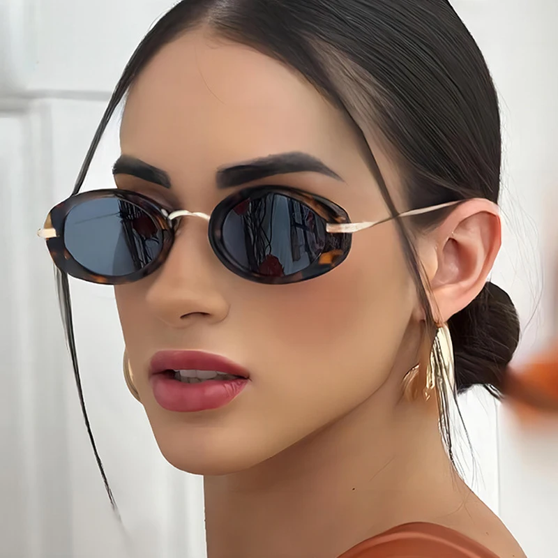 SO&EI Retro Small Oval Women Luxury Sunglasses Fashion Punk Men Trending Gradient Sun Glasses Shades UV400
