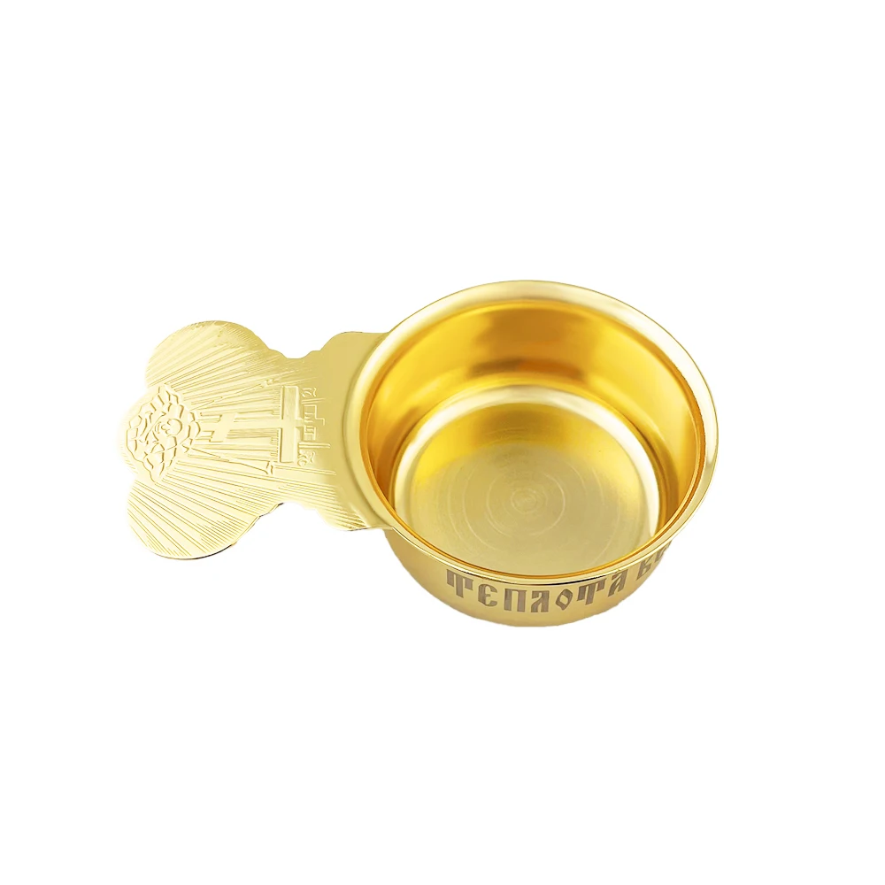 HTISOK Orthodox Cross Eastern Church Orthodox Holy Oil Ceremonial Articles Metal ware Prayer Fountain Pen Gold Plating