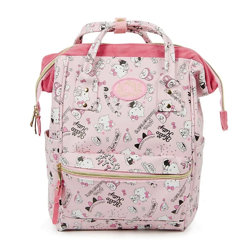 Imagem -05 - Hello Kitty Cartoon Mochilas Mochila Kawaii Alta Capacidade Impermeável Sanrio Bolsa de Lazer Anime my Melody Bags Back to School pu