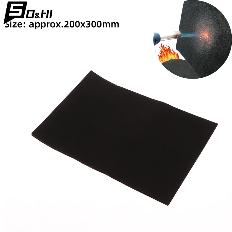 1Pcs Black Welding Protective Blanket Graphite Felt Torch Shield Pack Protective Sheet Carbon Fiber High Temp 300*200mm Durable