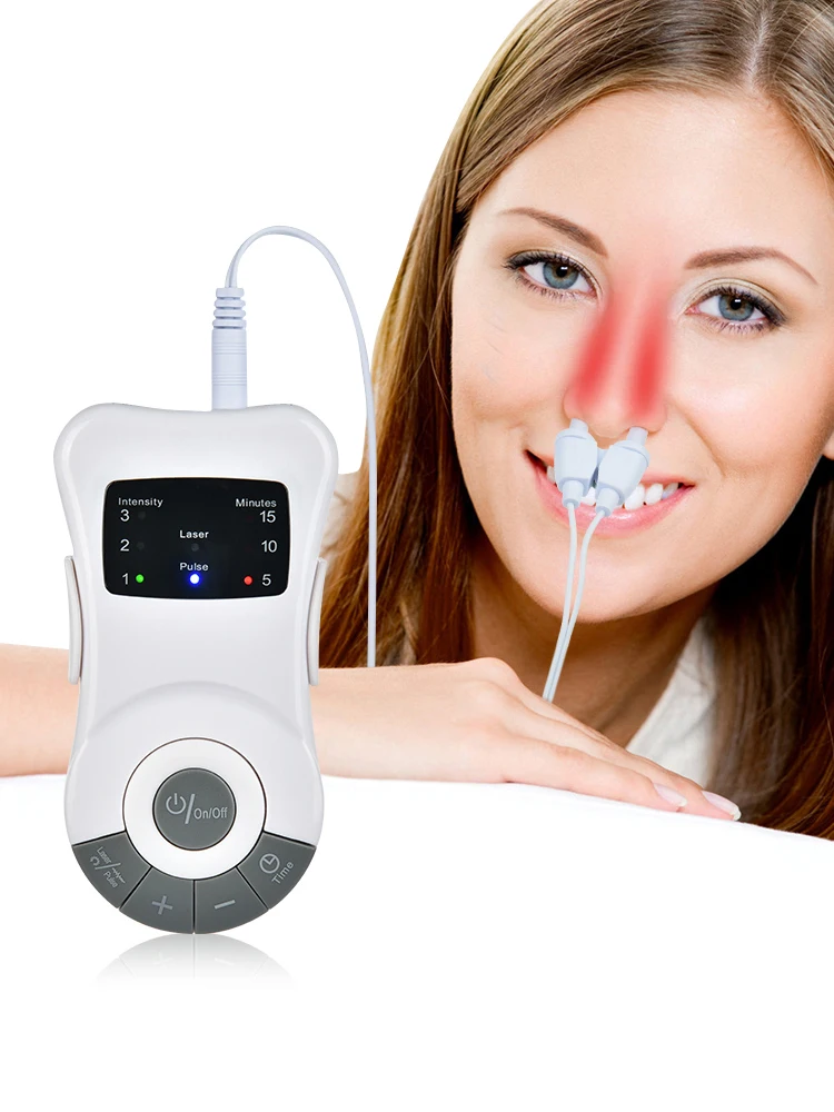 Machine de thérapie par lumière rouge pour rhinite, sinusite, 650nm, soins du nez, appareil de Massage, traitement au Laser, soins de santé