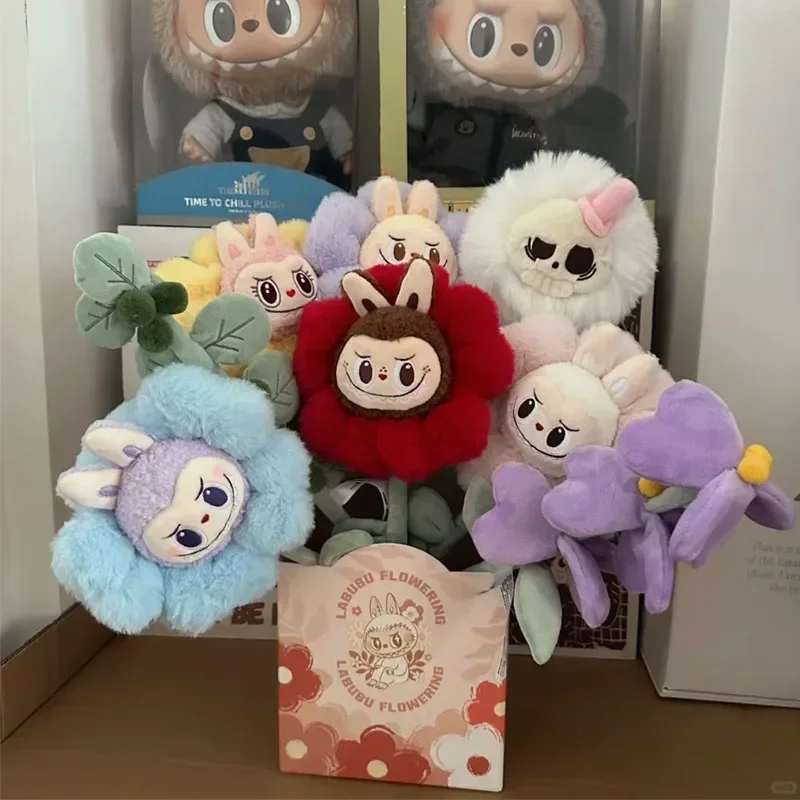 

Labubu Bouquet Of Flowers Series Plush Doll Labubu Bouquet Kawaii Doll Anime Figure Home Room Decoration Desktop Kids Toy Gifts