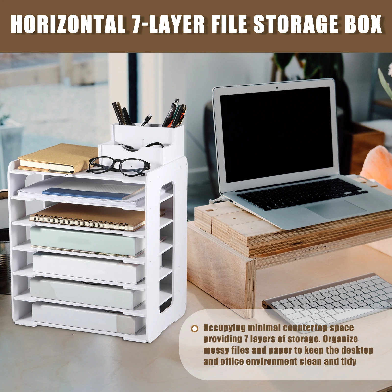 7/4-layer File Storage Rack Desktop Organizer File Sorter Organizer for A4 Paper Magazine Newspaper Office Supply Sorting Rack