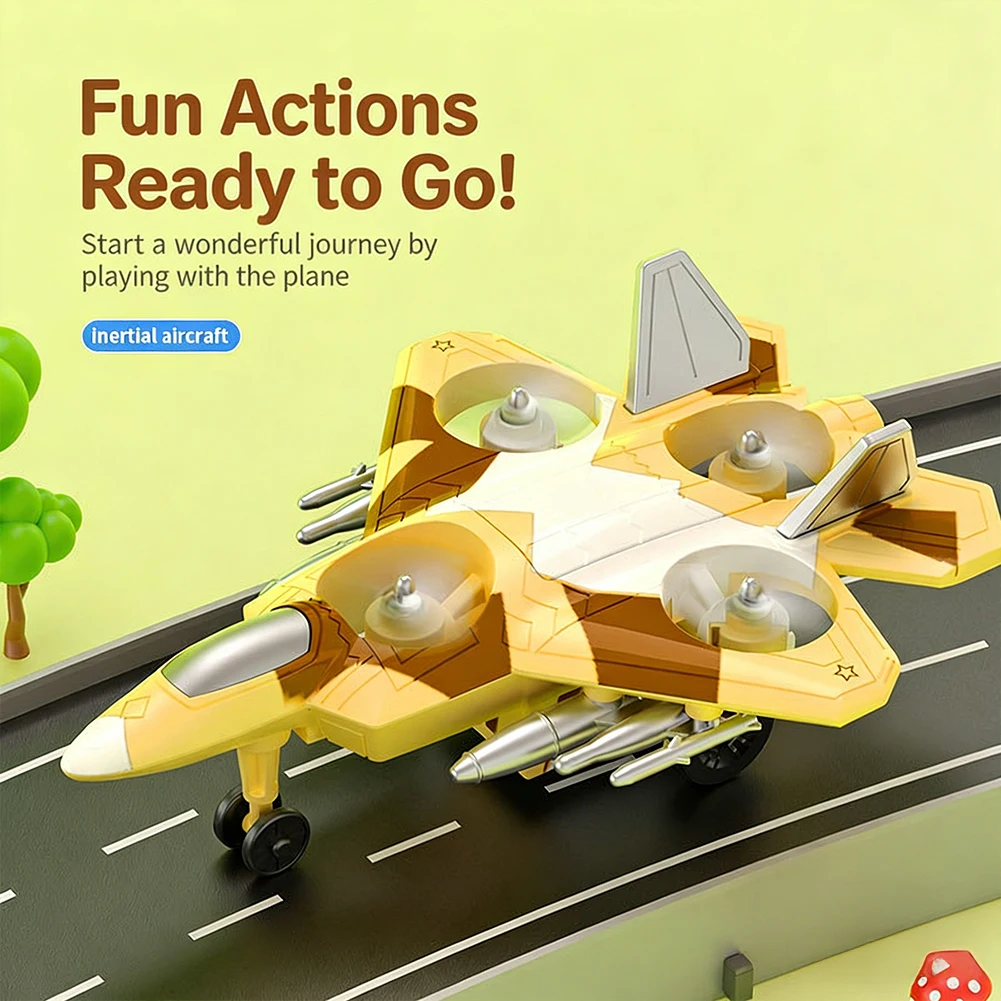 

Mini Inertial Sliding Fighter Jet Pull Back Simulation Airplane Toys for Toddler Boys Educational Playset