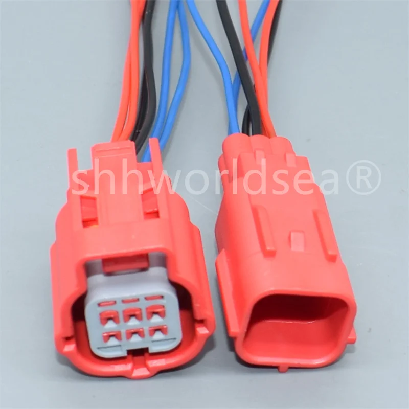1Sets Red 6 Pin Male Female Car OBD Diagnostic Plug Auto Universal Socket Automotive Connector MWTPB-06-1A-R protection cover
