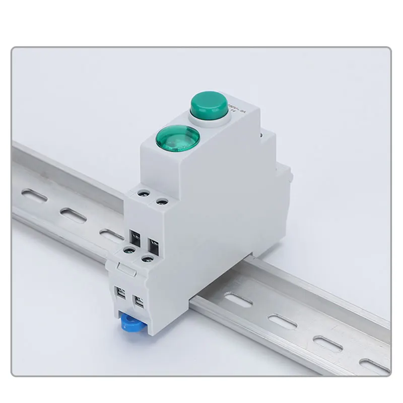 Push Button Switch With LED Signal Lamp JP9 Series ACDC 24V 220V Pilot Lights Din Rail Mount Indication Light RED GREEN Lamp