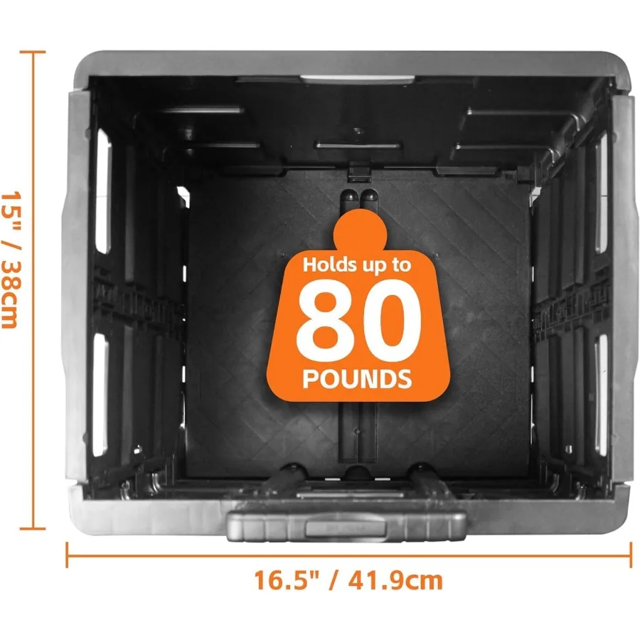 50830 Collapsible Black Rolling Folding Dolly Cart for Teachers MultiFunctional Teacher Dolly with Extra Storage Durable Wheels