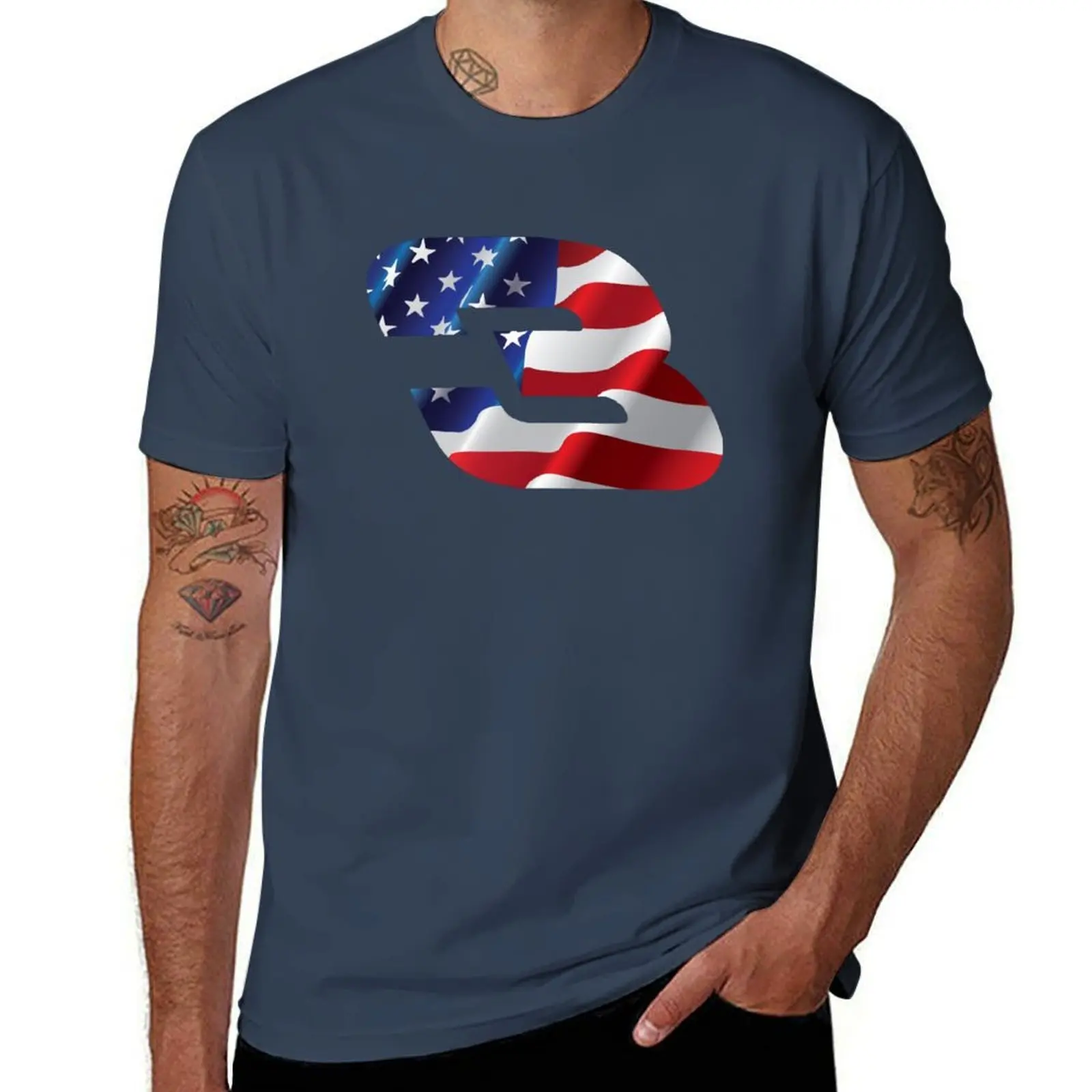 

3 Austin Dillon USA T-Shirt Anti-Perspiration Workout Top