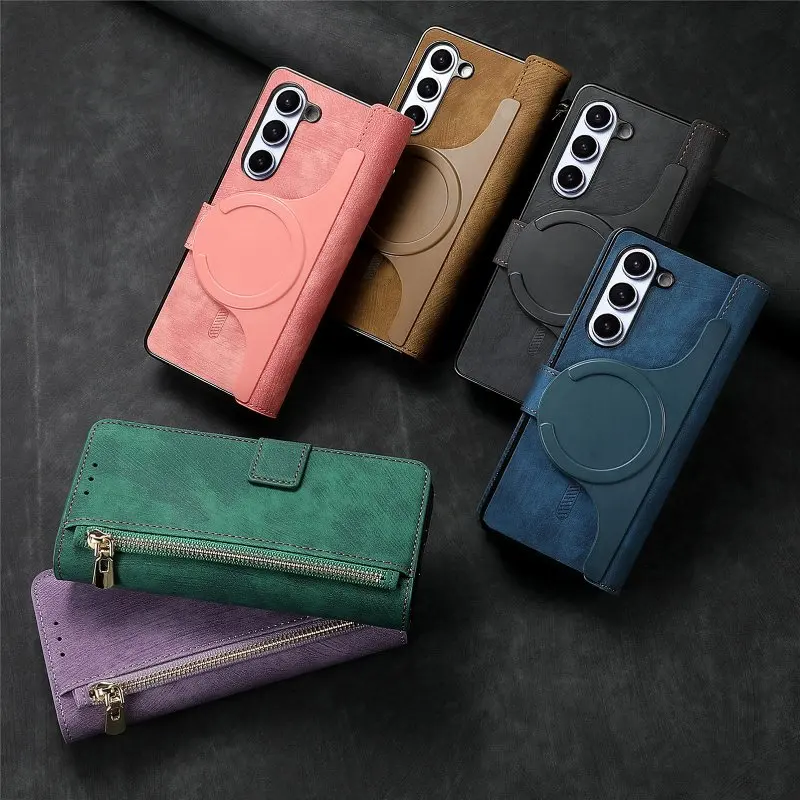 

Removable Magnetic 2 in 1 Wallet Case Phone Cover For Samsung Galaxy Z Fold 5/6 Z Fold4/3 Flip Mobile Phone Protective Case