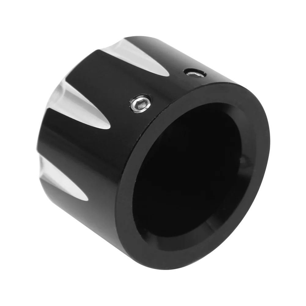 1 par de tapas de tuerca de eje delantero negro para motocicleta Harley Touring Trike Road King Street Glide para Softail Dyna