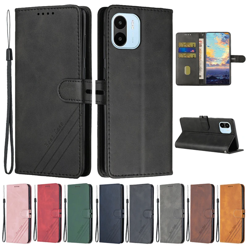 For Xiaomi Redmi A1 Case Leather Flip Case fundas para on Xiaomi Redmi A1 RedmiA1 A 1 Phone Cases Retro Magnetic Wallet Cover