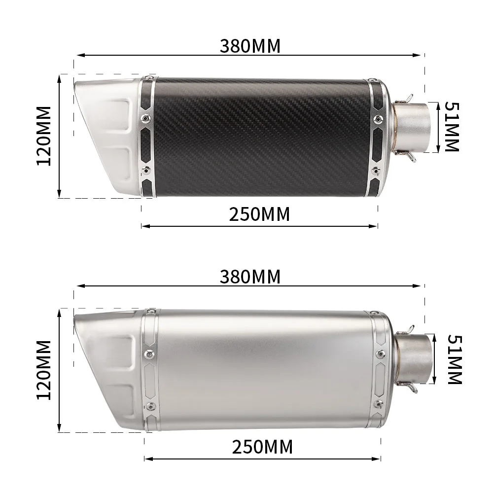 51mm Universal M11 Motorcycle Exhaust Muffler Pipe For MT09 Street Triple 765 ZX4R CBR500R GSXR600 XSR700 Z900 MT07 GSX250 FZ09