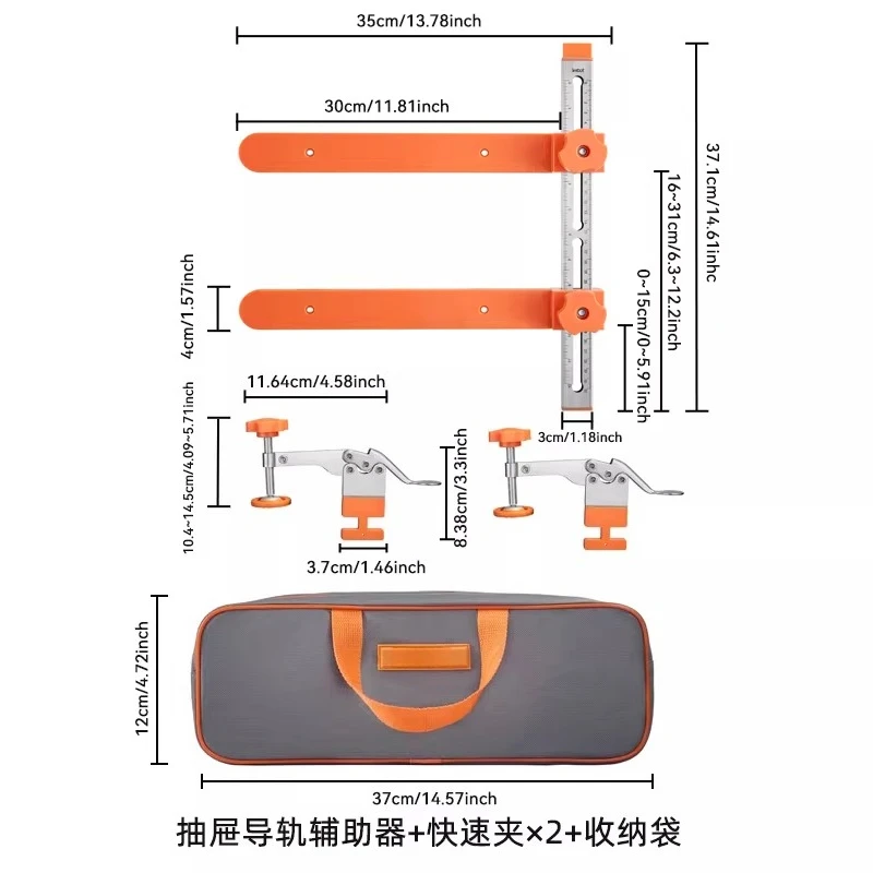 Cabinet Drawer Slide Rail Installation Woodworking Universal Retrofit Rail Fixed Punching Auxiliary Tool