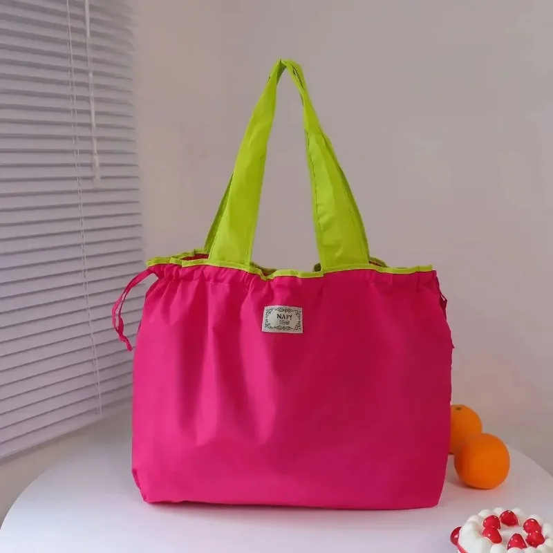 Tas belanja ramah lingkungan, tas belanja lipat satu bahu, tas belanja portabel Supermarket 1 buah