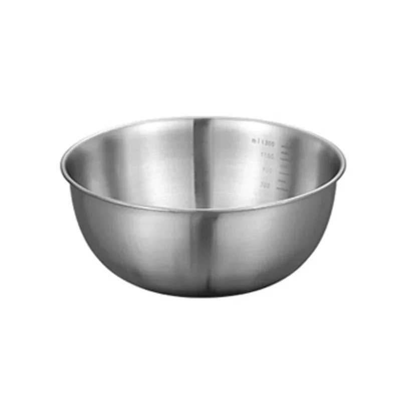 Kitchen Stainless Steel Bowl Korean Ramen Bowl Fruit Salad Bowl Mixing Bowl with Scale