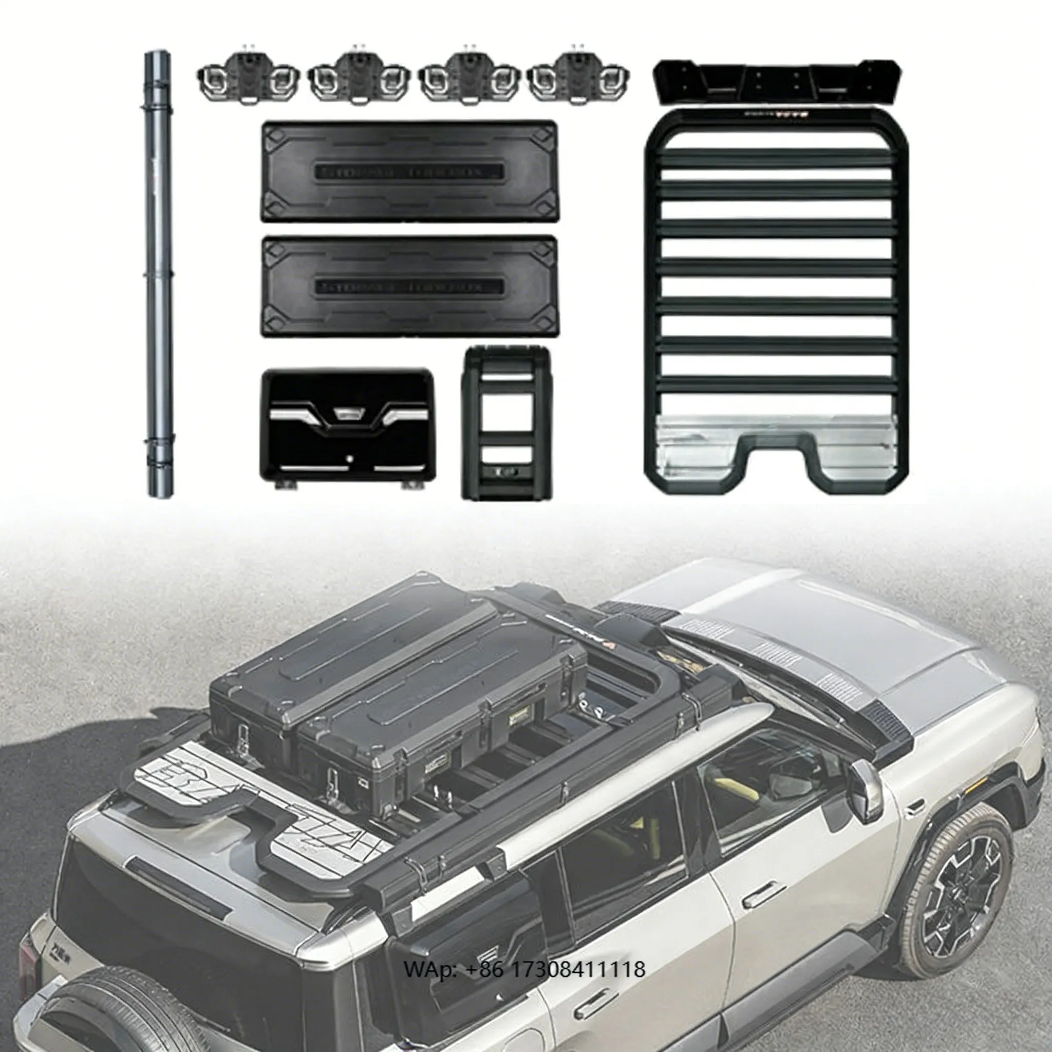 2025 One Stop Upgrade Exterior Accessories Off Road Luggage Rack Roof Rack Ladder Side Box for Byd Leopard 8 Accessories