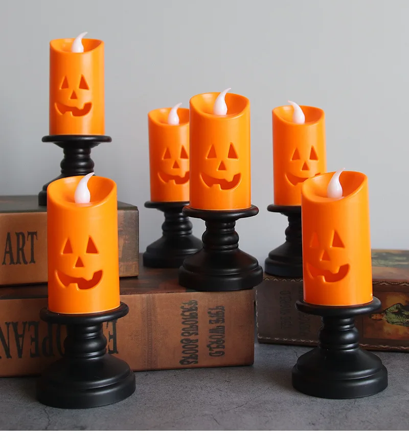 

Halloween Decoration Jack-o '-lantern LED Candlestick Table Decoration Site Layout Props Halloween Candle Light