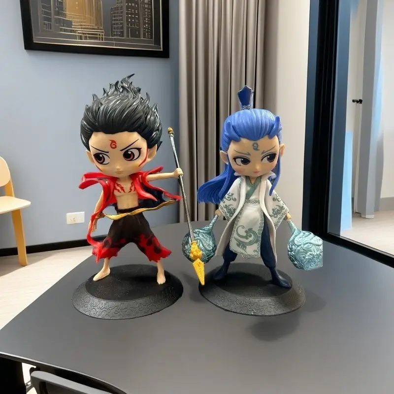 Figura de juguete ornamental de Ao Bing【Spot de alta calidad】El tercer príncipe de Nezha hace olas en el mar: la estatuilla del niño demonio