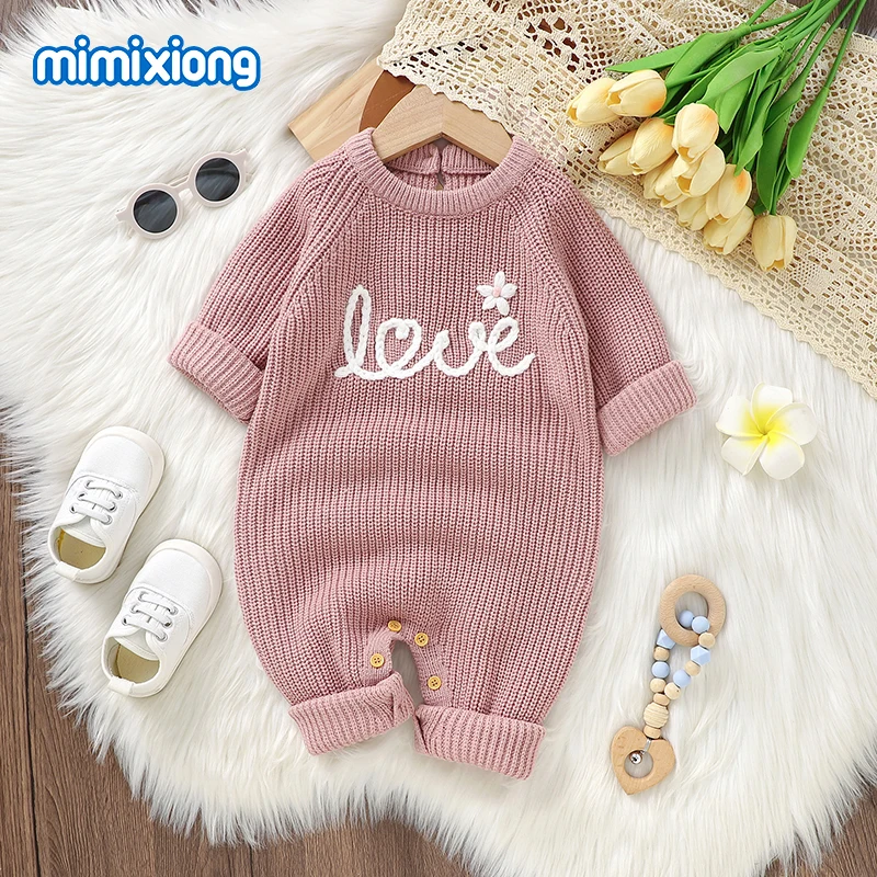 

Baby Clothes Autumn Casual Crew Neck Long Sleeve Knitted Newborn Boys Girls Jumpsuits Playsuits One Piece Infant Unisex Overalls