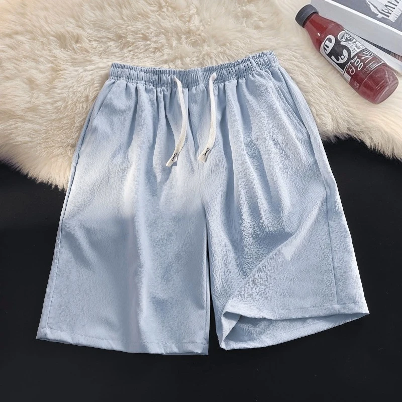

2026 New Men's Ice Silk Casual Mid-Length Sports Shorts Loose Fit Summer Anti-Pilling Comfortable Breathable Trendy Outdoor Wear
