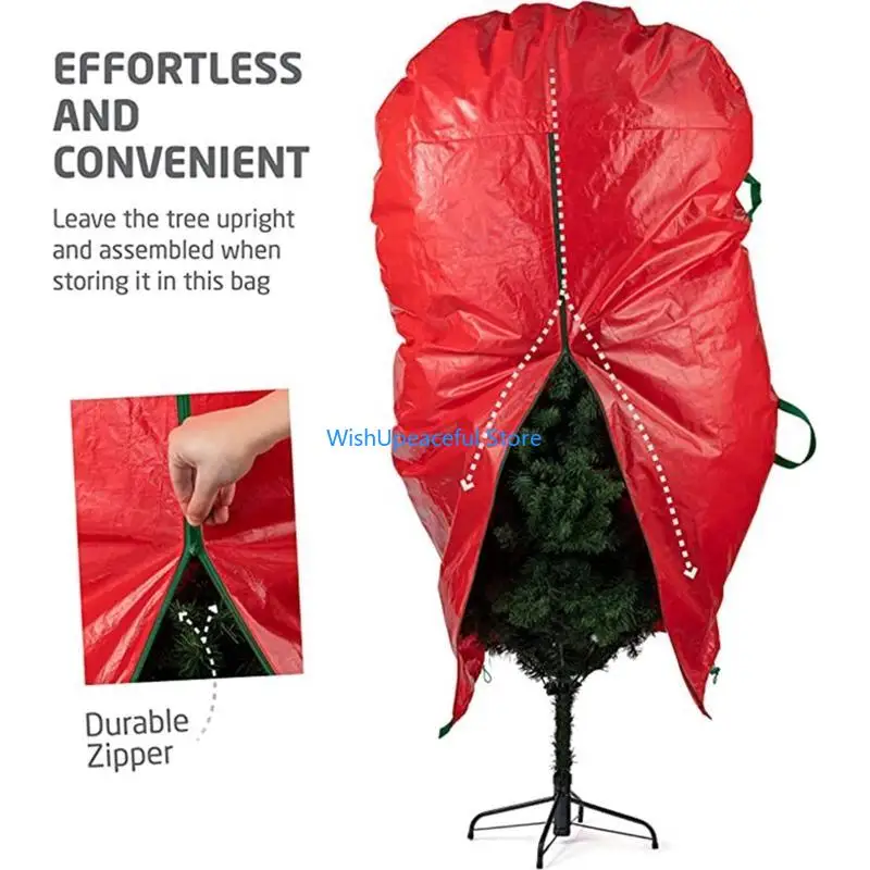 

34YA Upright Artificial Christmas Tree Thick Storage Bag, Reinforced Handles & Zipper, Protects Moisture Waterproof