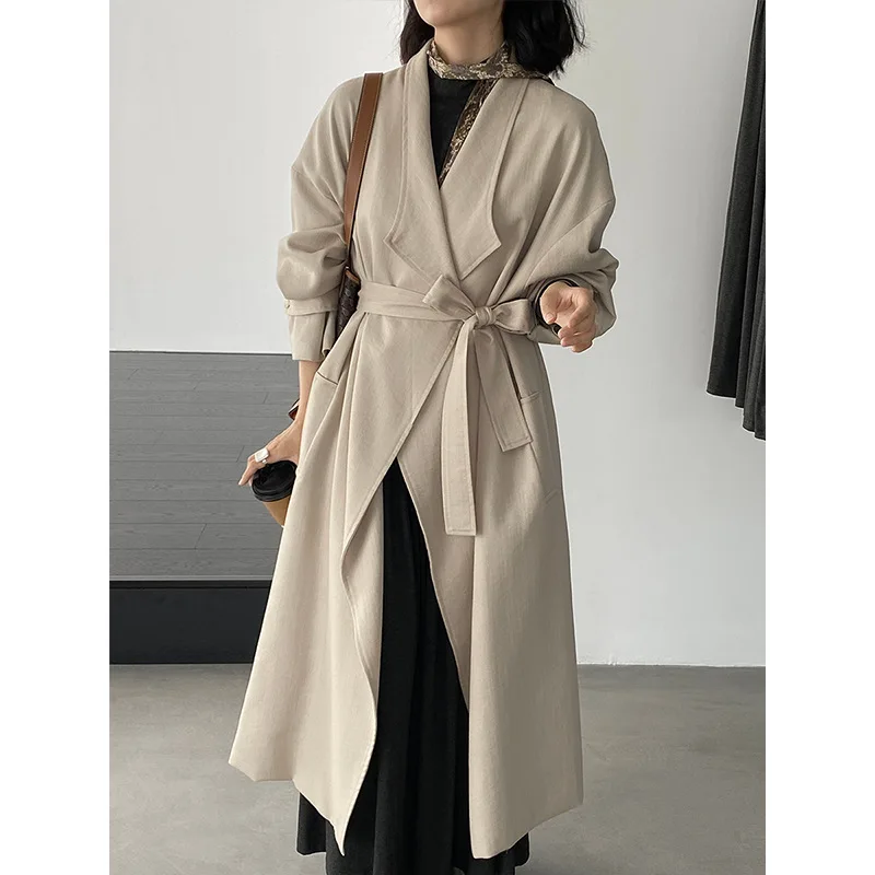 

Ele Women's Silk Windbreaker Coat Hangzhou Jiangzuo High-End Drapey Autumn Faion Outerwear Made in China Regular Thin