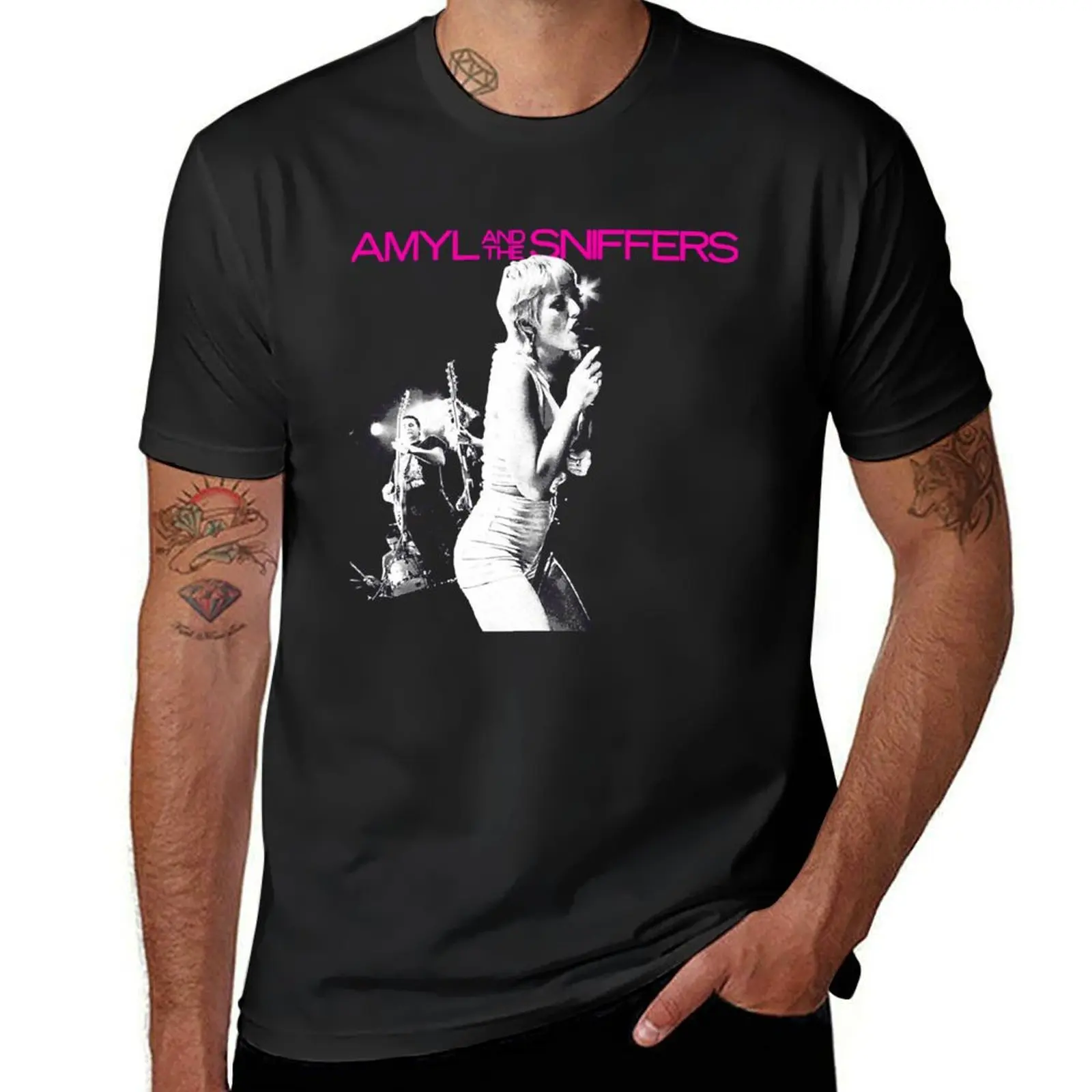 Amyl and The Sniffer.s T-Shirt quick drying blacks vintage Short sleeve tee men