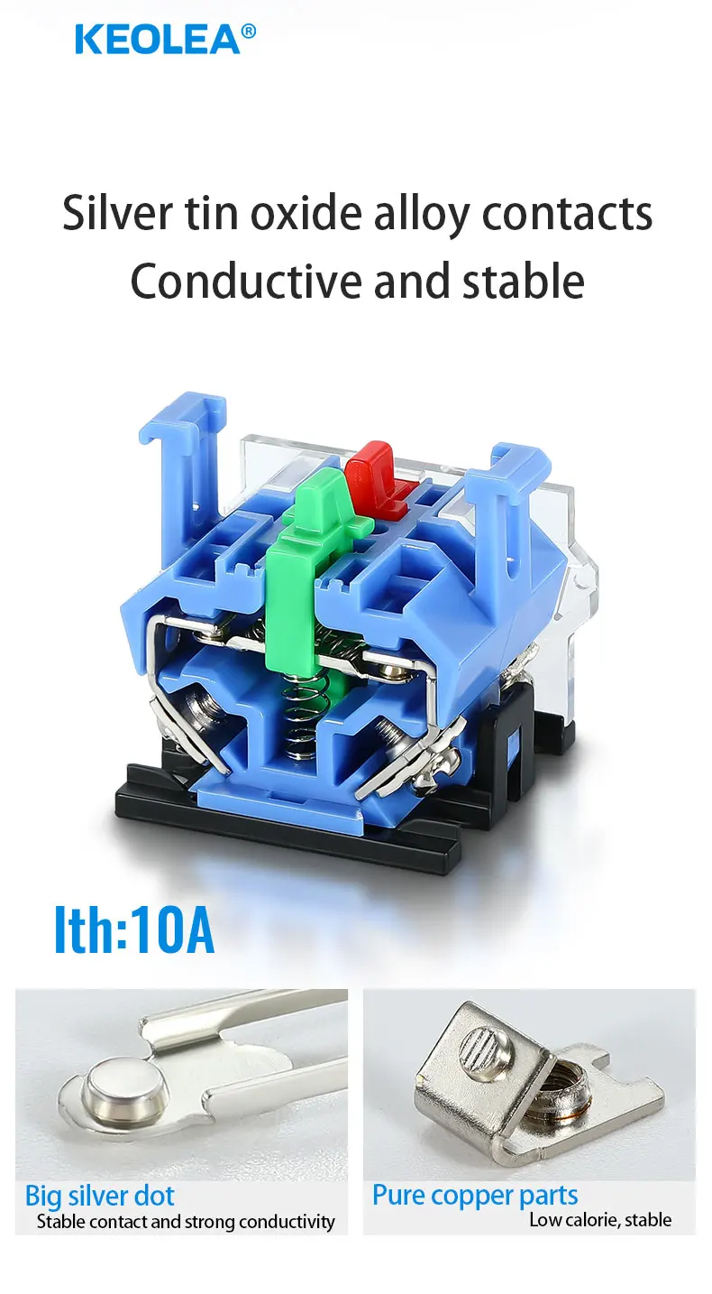 LA38 Not-Aus, 10 A, selbstsichernder Dreh-Reset-Verriegelungskopf, Netzschalter, Pilzdruckschalter, 22 mm, 1 Schließer, I, NC, 2 Öffner – Detail 7