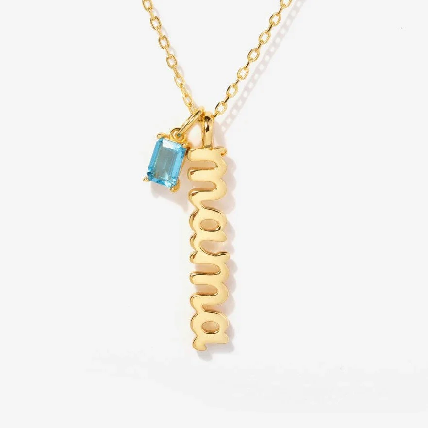 

Индивидуальное колье с камнем по месяцу рождения, подарок на День матери, кулон с индивидуальным текстом, изящная золотая многослойная цепочка с сапфиром, персонализированные украшения для неё