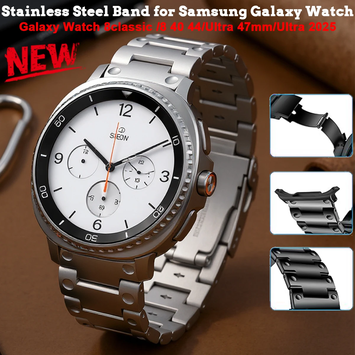 

Ремешок из нержавеющей стали для Samsung Galaxy Watch 8classic, 46 мм, без зазоров, ремешок Correa для Galaxy watch8, 40 мм, 44 мм, браслет, ремешок для часов