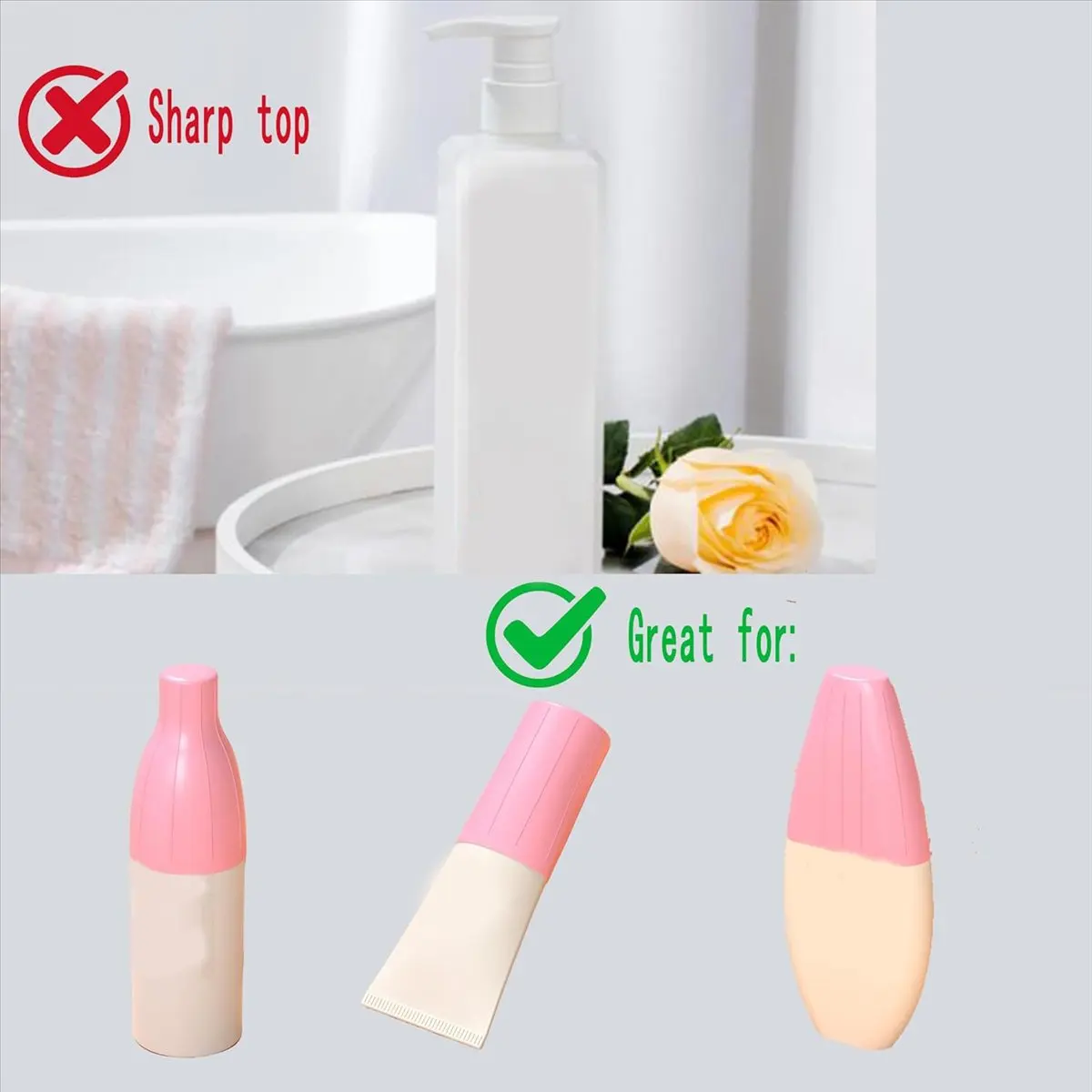 HITL Silicone Accessory Elastic Sleeve for Leak Proofing, Leak Proof Sleeves Reusable for Travel Toiletries 16Pcs Pink