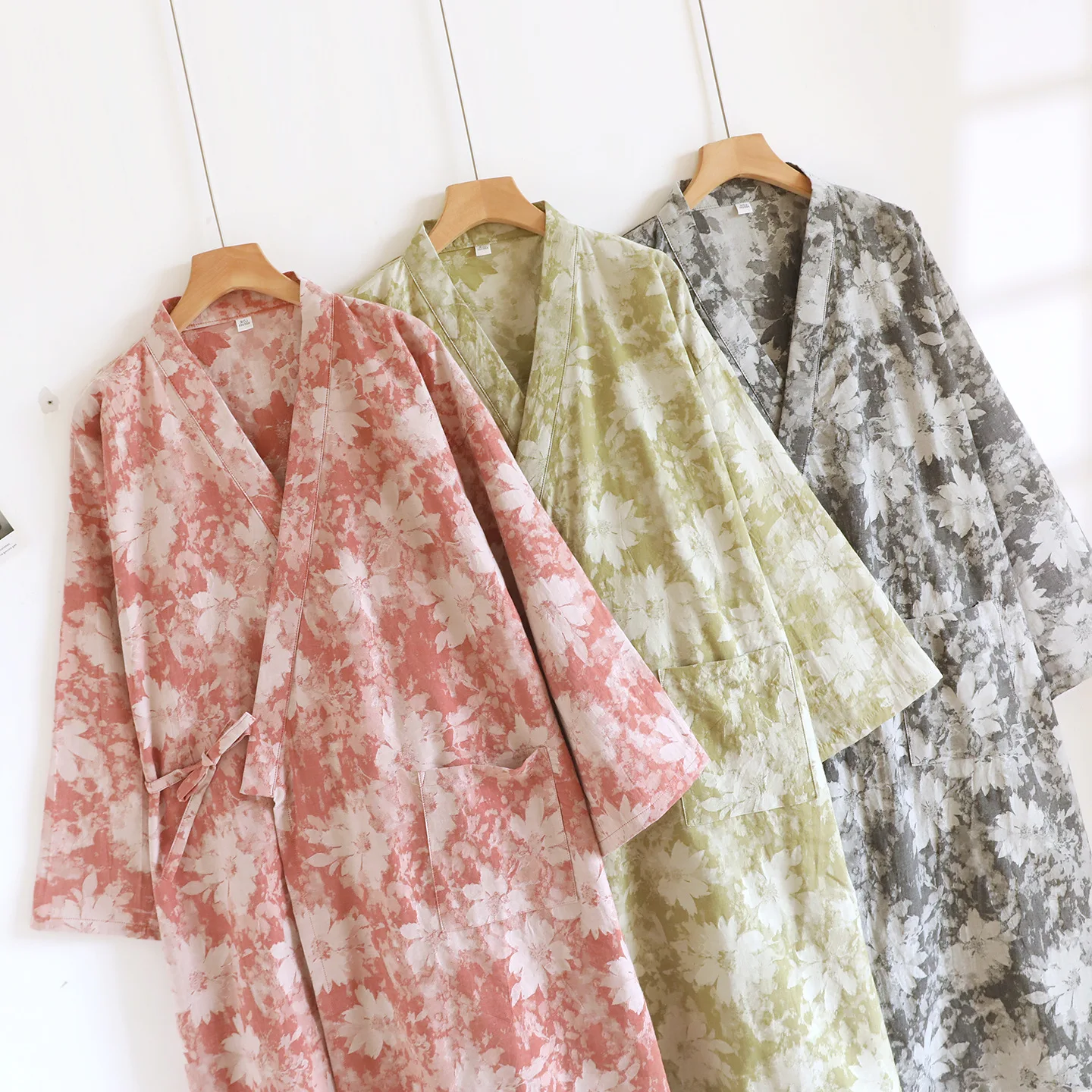 

Кимоно с японским принтом, женский марлевый хлопковый халат, кимоно, пот, пропаривающее платье, пижама, женская одежда для сна