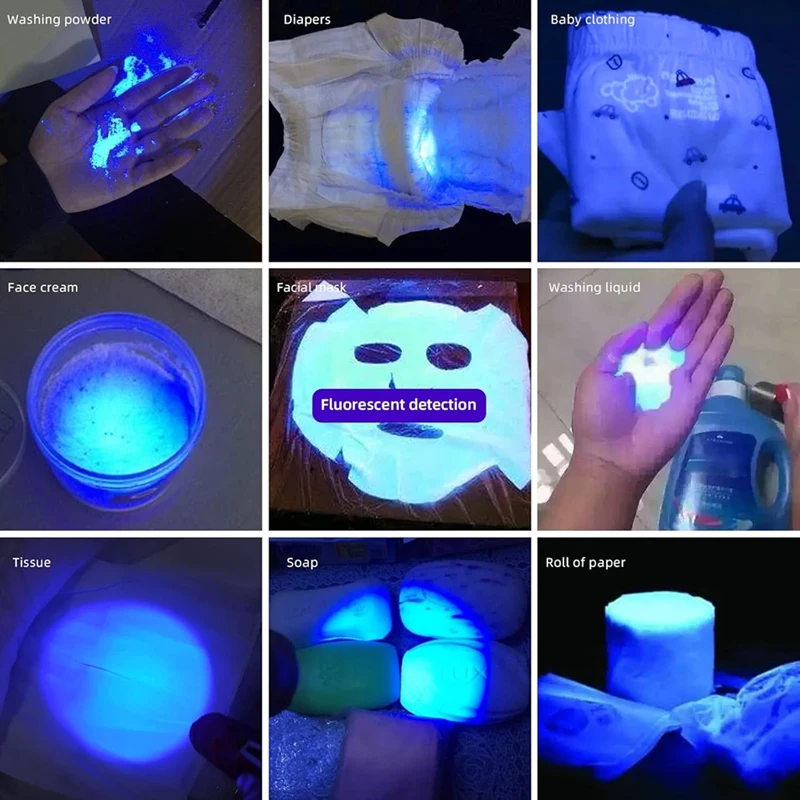 UV Flashlight for UV Glue Curing Light,Rock and Mineral Fluorescent Glowing,AC Leak Detection,Banknote Detection-ABFB