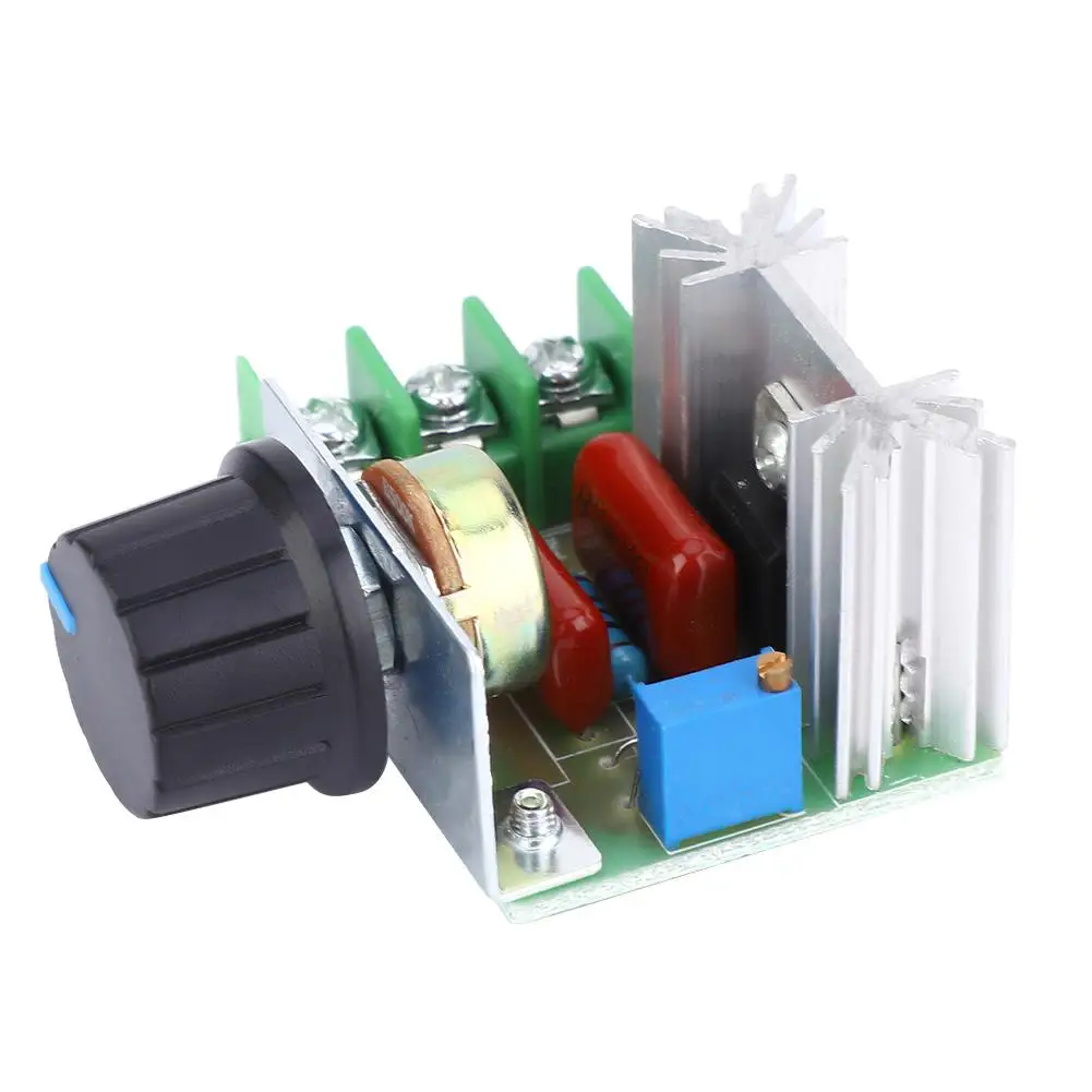 وحدة تحكم في سرعة محرك التيار المستمر وحدة التحكم في سرعة التيار المتردد PWM منظم جهد باهتة قابل للتعديل محرك 2000 وات مجموعة مكونة من قطعتين