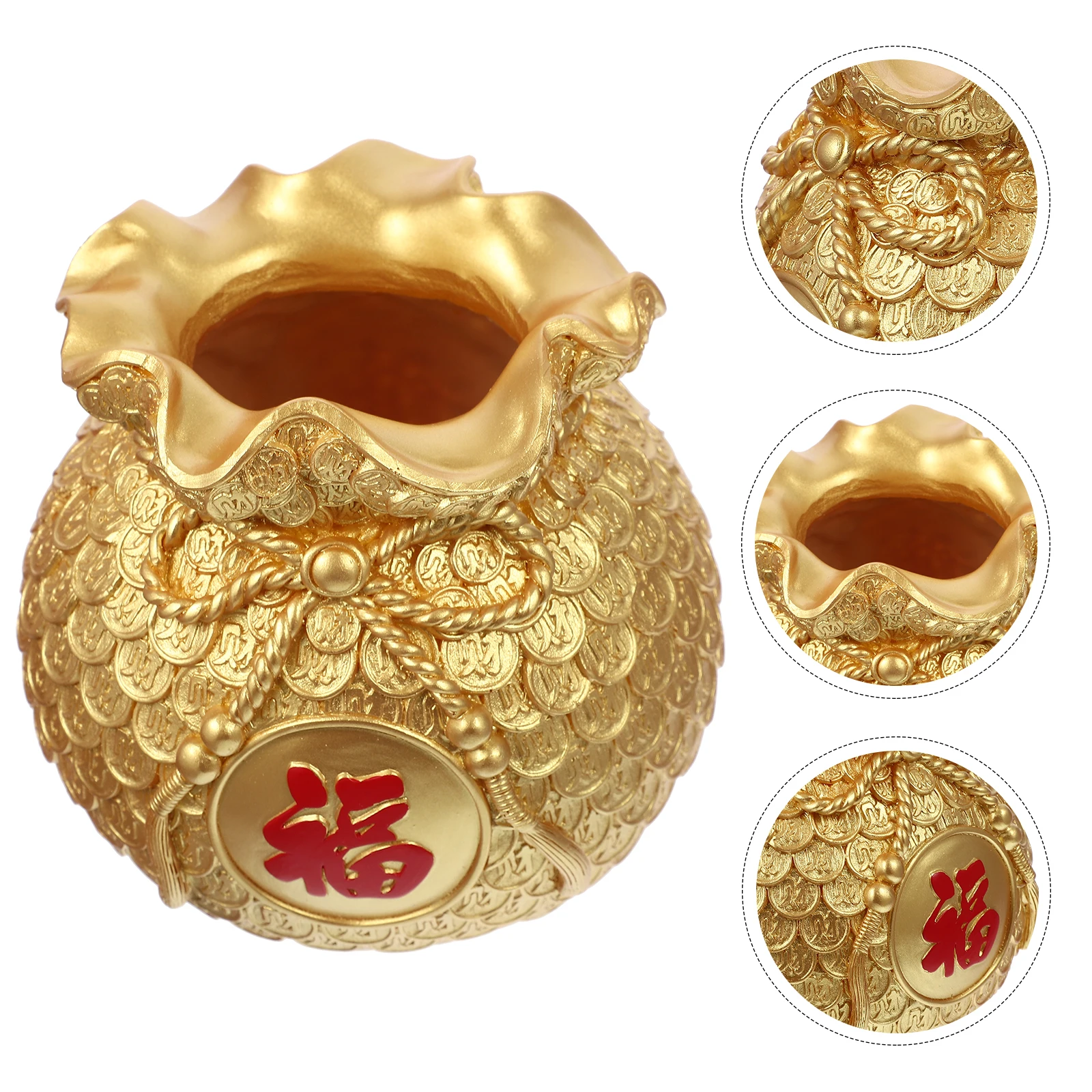 

1pcs Creative Resin Money Bag Decorative Dried Flower Vase Farmhouse Home Decor Desktop Ornament Luck Bag Decor New Year Simple