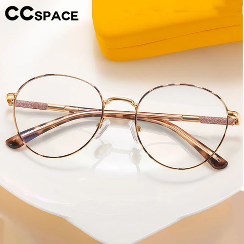 Imagen 1 del producto Women Round Metal Optical Reading Glasse Fashion Spring Hinge Resin Presbyopic Eyeglass Custom Prescription Spectacles #303816