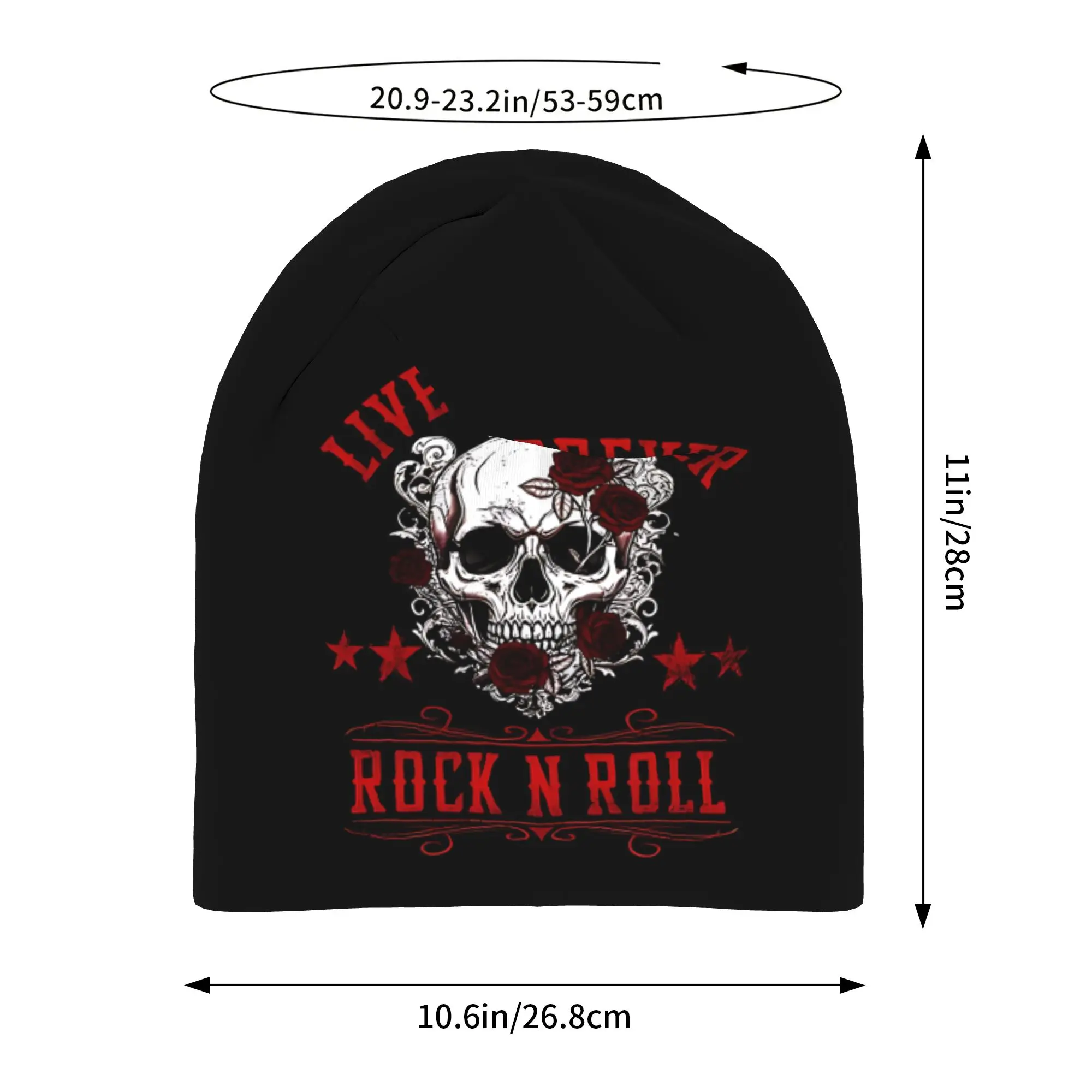 Live It Forever Rock N Roll Hat Winter Caps Men Women  Skullies Beanies Ski Caps Soft Bonnet Hats