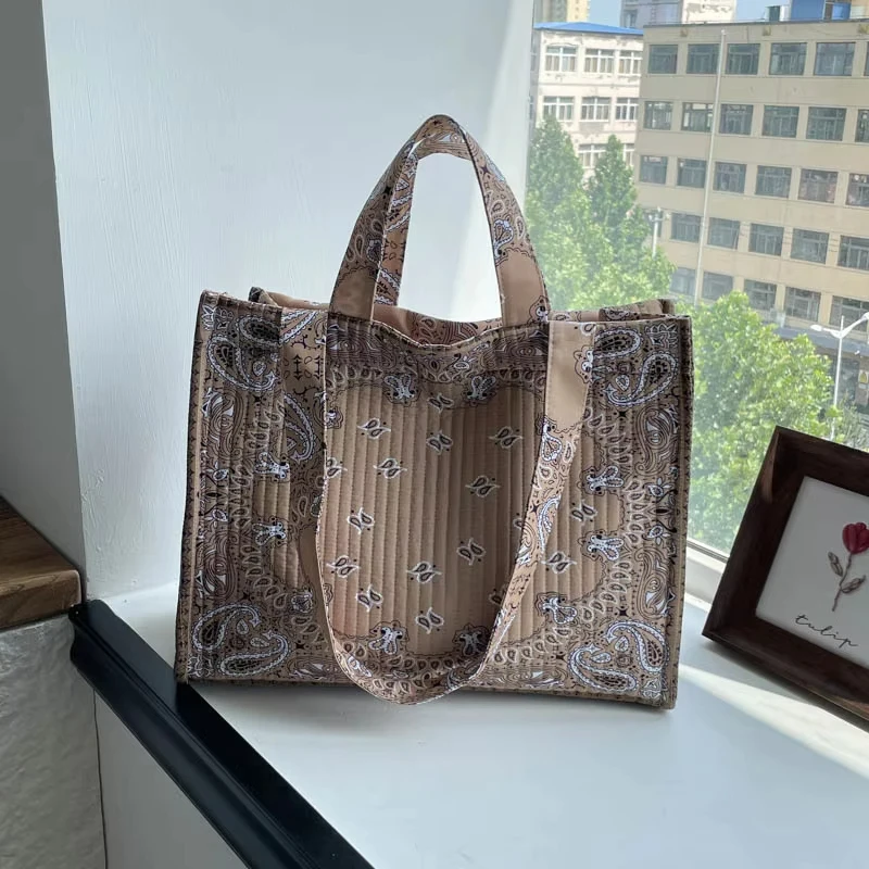 Böhmische Künstlerische Vintage-Blumenmuster-Tragetasche, Damen-Schultertasche, Große Vielseitige Handtasche für Pendeln, Arbeit und Einkaufen – Detail 21