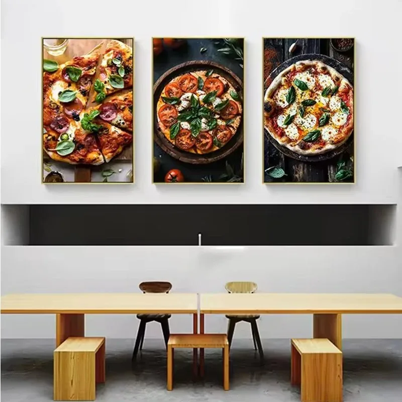 Delicious Pizza Wall Art Poster Healing Temptation Food Canvas Prints Painting Restaurant Kitchen Living Room Home Decoration