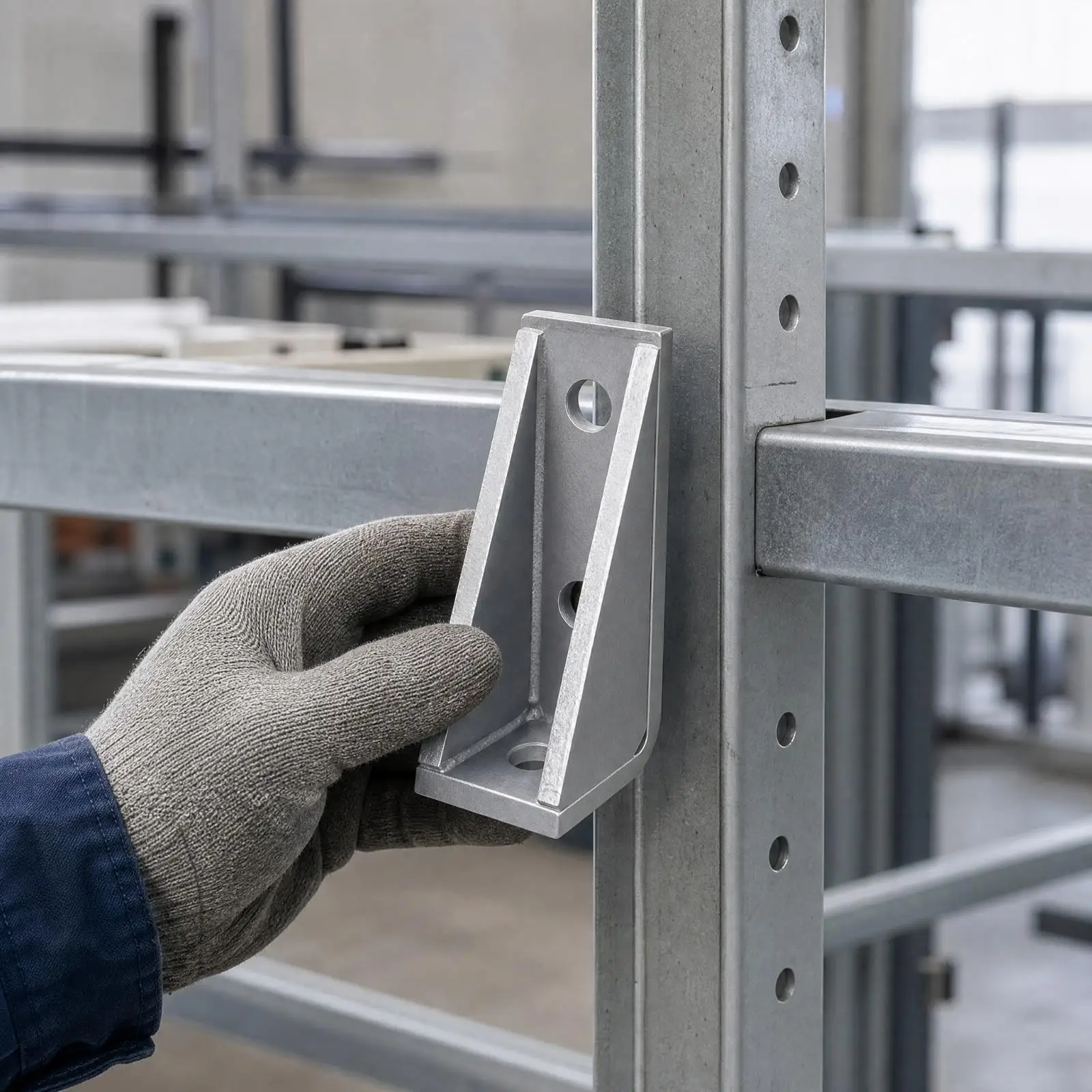 90-Degree Triangular Corner Connector Bracket Uniform Thickness Rightperpendicular Post Channel Bracket for Construction