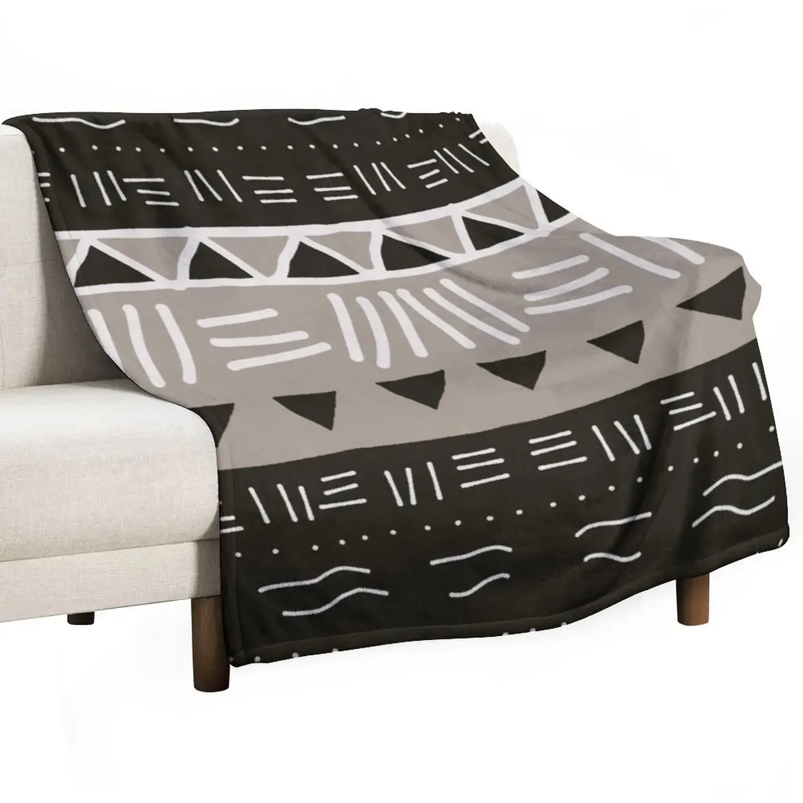 

Hand drawn African mud cloth design (black brown) Throw Blanket halloween heavy to sleep Blankets