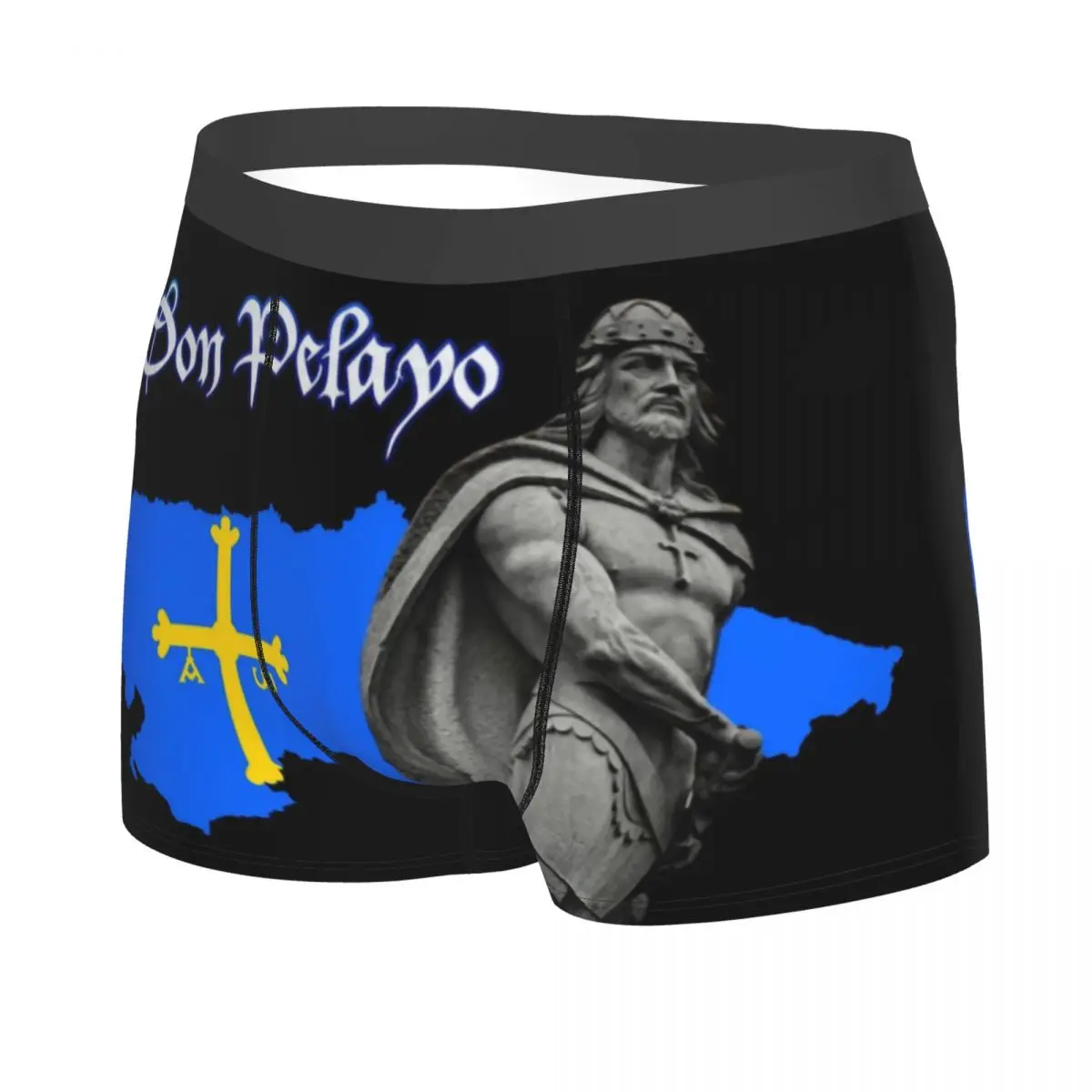 Novelty Spanish Warrior Asturias Flag Boxers Shorts Panties Men\'s Underpants Breathbale Victory Cross Briefs Underwear